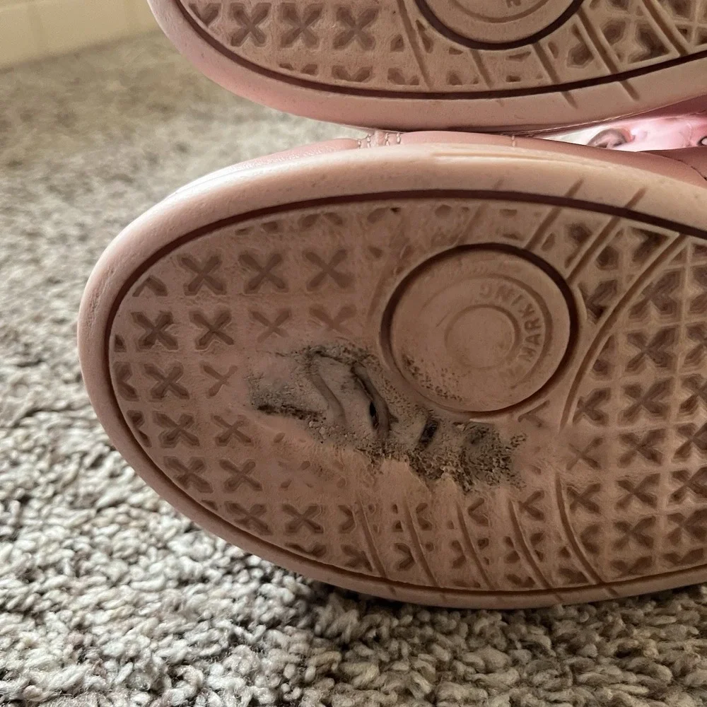Disney Minnie Mouse Shoes Pink Girls Size 4 Hi Top No Lace‎